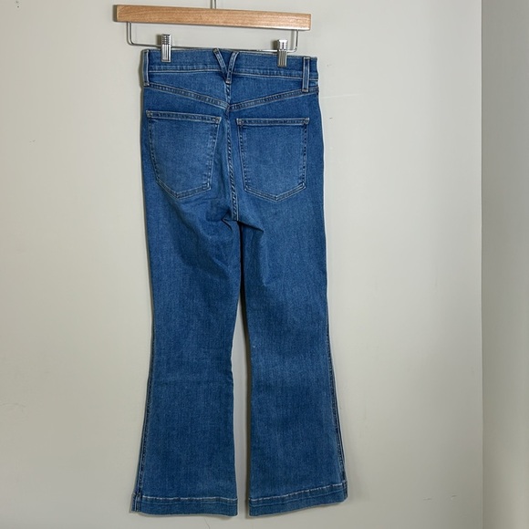 Veronica Beard Carson Ankle Flare Jean Tide Down High Rise Italian Denim Sz 25 - Picture 7 of 13